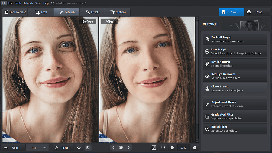 Portrait retouching